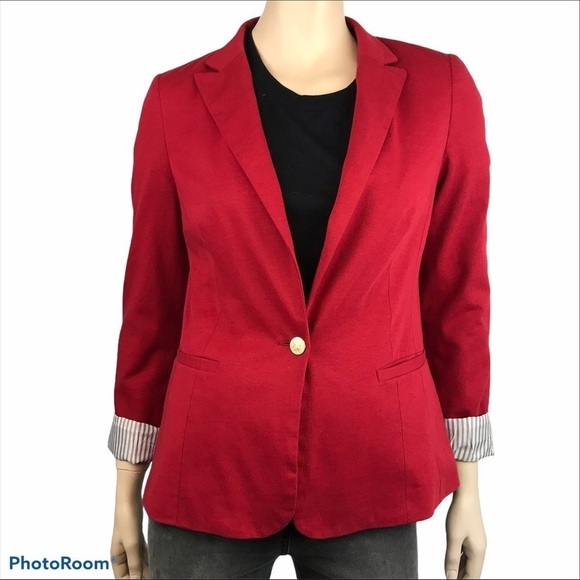 Kenneth Cole Select Size Small Red Knit Single Button Front Career Jacket - Picture 1 of 10